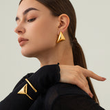 18K Gold Stainless Steel Triangle Coil Bracelet – Jewelry Gift Ideas — 14