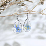 Myosotis Sylvatica Real Flower Earrings Water Drop – Stylish Gifts — 5