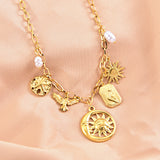 Personality Sun Moon Round Pendant Necklace – Jewelry Gift Ideas — 4