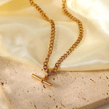 Punk Hip Hop 18K Gold Stainless Steel T Bar – Jewelry Gift Ideas — 10