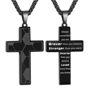 Men's Stainless Steel Lettering Cross Necklace – Jewelry Gift Ideas — 19