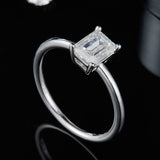 Moissanite Ring Rectangular Shaped Women S925 Silver – Gifts for Her — 3