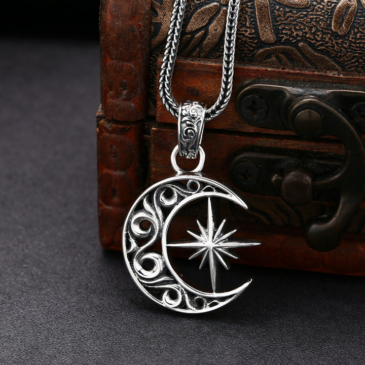 925 Sterling Silver Moon Asterism Necklace – Jewelry Gift Ideas — 1