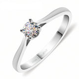 Women's Simple Silver Inlaid Moissanite Ring – Gifts for Her — 3