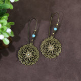 Style Tassel Earrings Female Leaf Circle Metal Leather – Stylish Gifts — 7