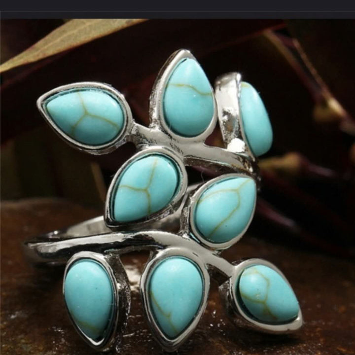 Eight Leaf Green Agate Ring Natural Style Ring – Stylish Gifts — 1