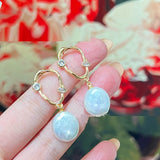 Fashion Simple Freshwater Pearl Vintage Ring Earrings – Stylish Gifts — 3
