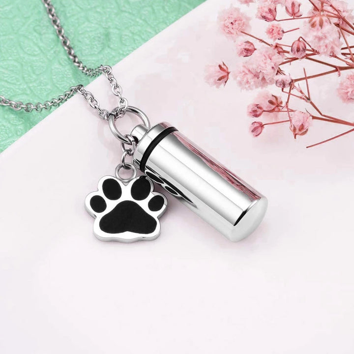 Titanium Steel Cylindrical Urn Pendant Memorial – Jewelry Gift Ideas — 1