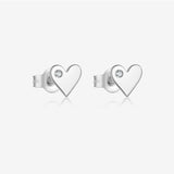 S925 Loving Heart In Sterling Silver Simple Stud – Unique Gift Ideas — 3