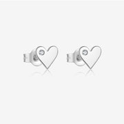 S925 Loving Heart In Sterling Silver Simple Stud – Unique Gift Ideas — 3