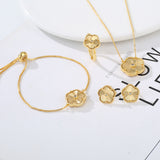 Gold Flower Bracelet Ring Earrings Women's – Jewelry Gift Ideas — 7