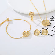 Gold Flower Bracelet Ring Earrings Women's – Jewelry Gift Ideas — 7