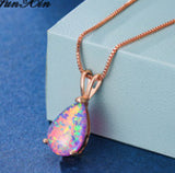 Fashion Platinum Water Drop Blue Copper Necklace – Jewelry Gift Ideas — 7