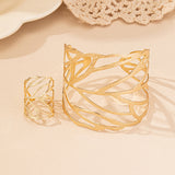 Fashion Hollowed-out Leaves Ring Bracelet Suit – Stylish Gifts — 5