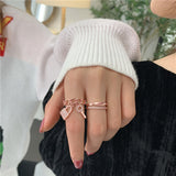 Woven Twist Net Celebrity Ring Women – Gifts for Her — 10