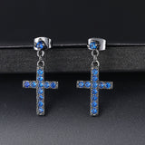 Cross Earrings Real Gold-plated Zircon – Jewelry Gift Ideas — 9