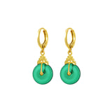 Gold And Jade Emerald Peace Button Earrings – Gift Ideas — 4