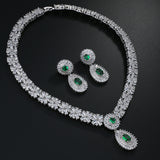 Bride's Round Zircon Wax Earrings Necklace Set – Jewelry Gift Ideas — 2
