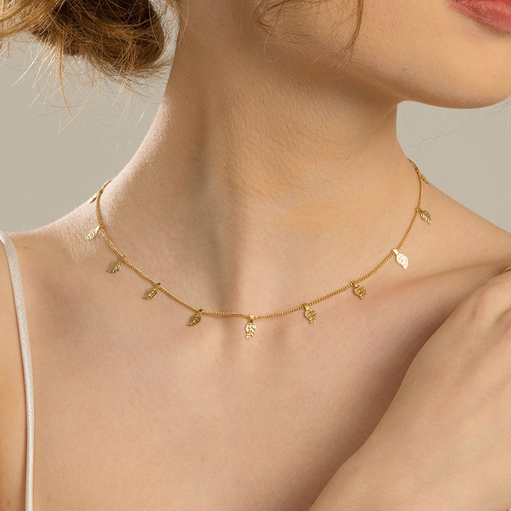 Fashion Small Leaf Clavicle Chain For Women – Stylish Gifts — 1