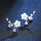 Natural Shell Hand Carved Flower Silver-plated Ear – Surprise Gifts — 5