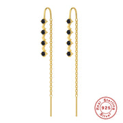 Sterling Silver Tassel Ear Wires With Diamonds – Stylish Gifts — 6