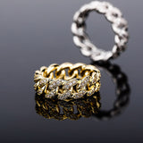 Cuban Chain Ring Inset Zircon Plating Hip Hop Rings – Gifts for Her — 4