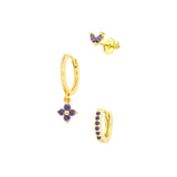 Women's Floral Clover Stacked Earrings Set – Gifts for Her — 12