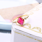 Olive Shaped Red Corundum Ring – Unique Gift Ideas — 3