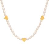 Peach Heart Splice Freshwater Pearl Chain – Thoughtful Gifts — 3