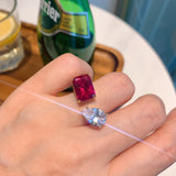 Simulated Emerald Adjustment Center Stone White Ring – Useful Gifts — 3