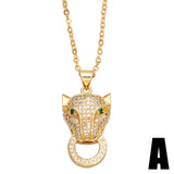 Leopard Head Pendant Necklace With Zirconia – Jewelry Gift Ideas — 5