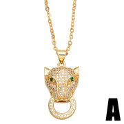 Leopard Head Pendant Necklace With Zirconia – Jewelry Gift Ideas — 5