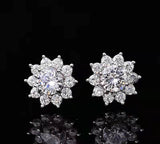 Mosang Couple Sun Flower Earrings Single Diamond – Gifts for Couples — 5