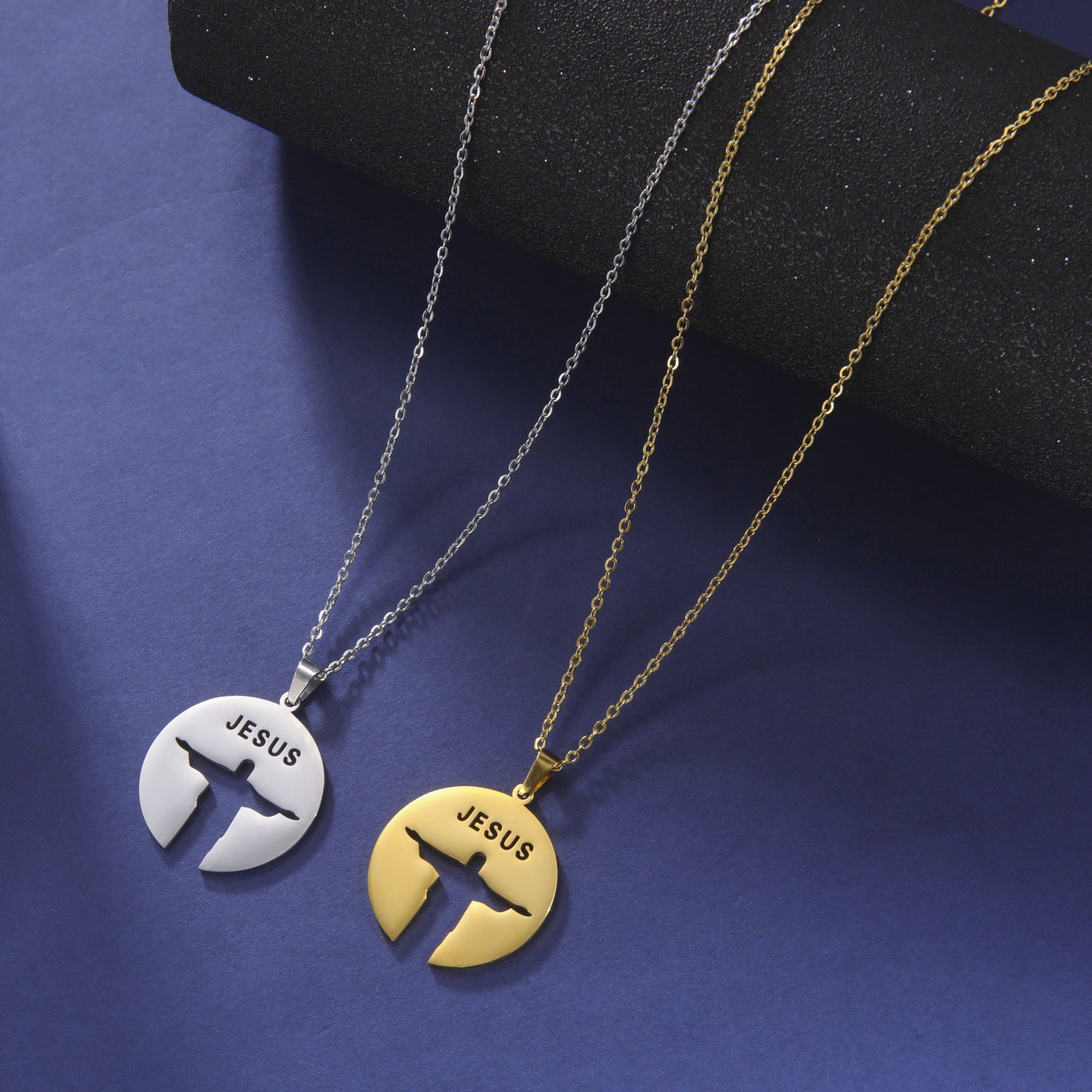 Personalized Silhouette Hollow Text JESUS Pendant – Jewelry Gift Ideas — 1