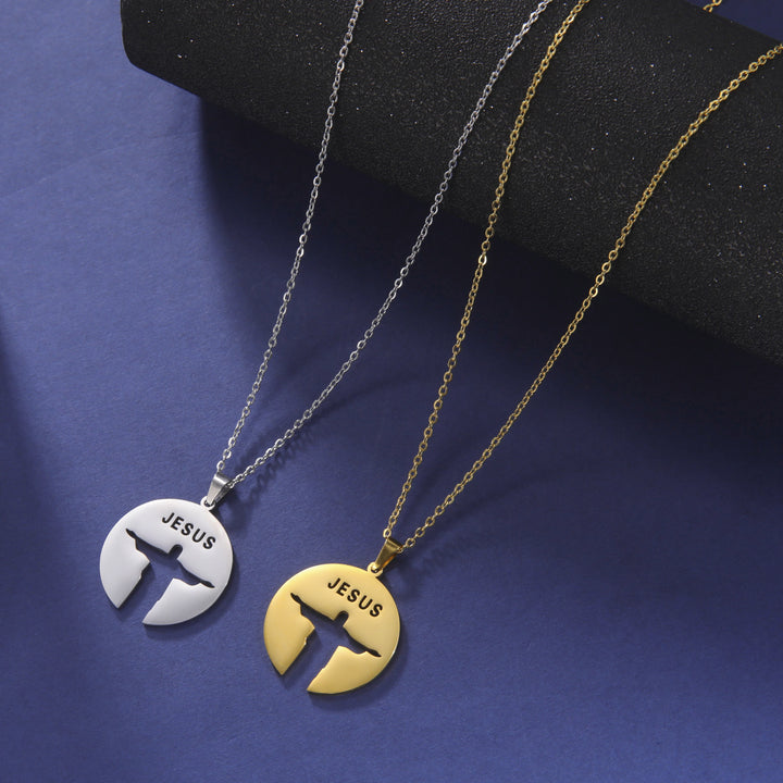 Personalized Silhouette Hollow Text JESUS Pendant – Jewelry Gift Ideas — 1