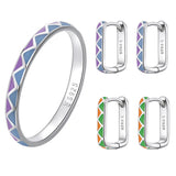 Simple Contrast Color Drop Earrings Ring Set – Stylish Gifts — 2