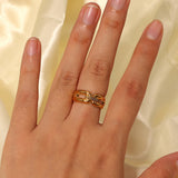 Ring Four Rectangular Buckle Ring 18K Gold Plated – Meaningful Gifts — 4