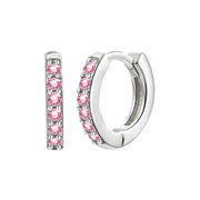Simple Inlaid Zircon Round Multicolor Stud Earrings – Gift Ideas — 9