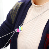 Stainless Steel Building Blocks Lovers Necklace – Jewelry Gift Ideas — 6