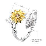Gold And Silver Two-tone Sunflower Flower Ring – Meaningful Gifts — 2