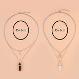 Natural Stone Hexagon Bullet Pendant Necklace Set – Jewelry Gift Ideas — 3