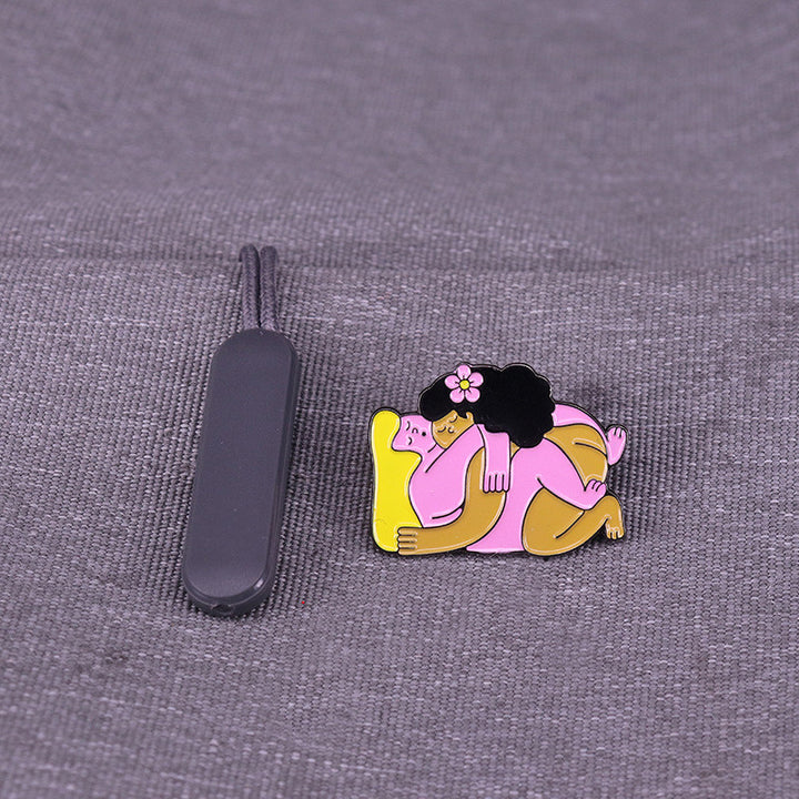 Fashion Minority Brooch Female Hug Badge – Stylish Gifts — 1