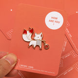 Cute Japanese Little Fox Shape Badge – Stylish Gifts — 2