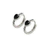Black Love Heart Earrings Female Summer Ear Clip – Gifts for Her — 6