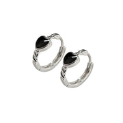 Black Love Heart Earrings Female Summer Ear Clip – Gifts for Her — 6