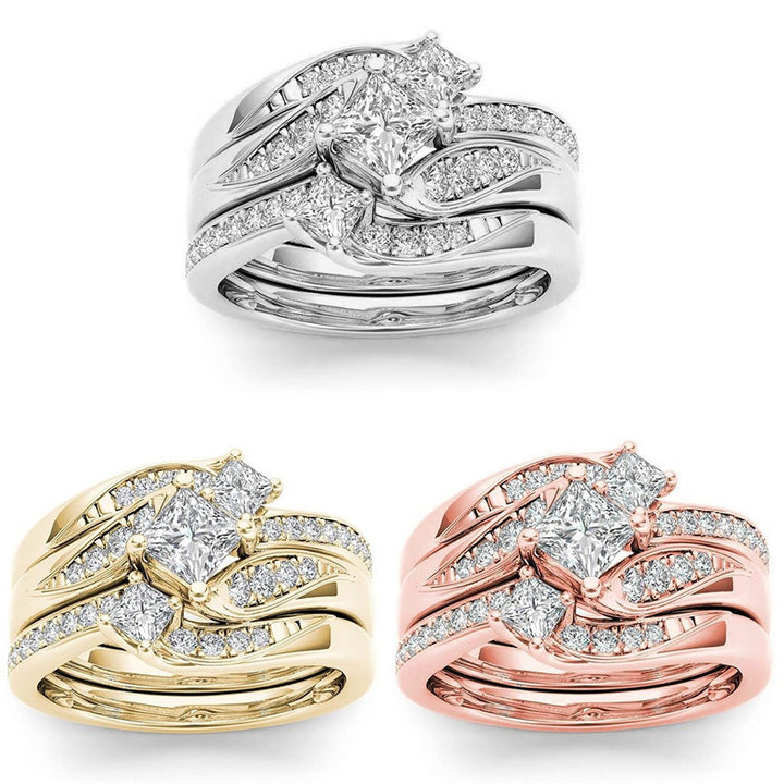 Electroplated 18k Gold Rose Gold Diamond Zircon Ring – Practical Gifts — 1