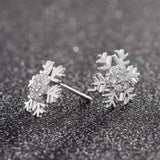 Women's Sweet Diamond Snowflake Stud Earrings – Gifts for Her — 4