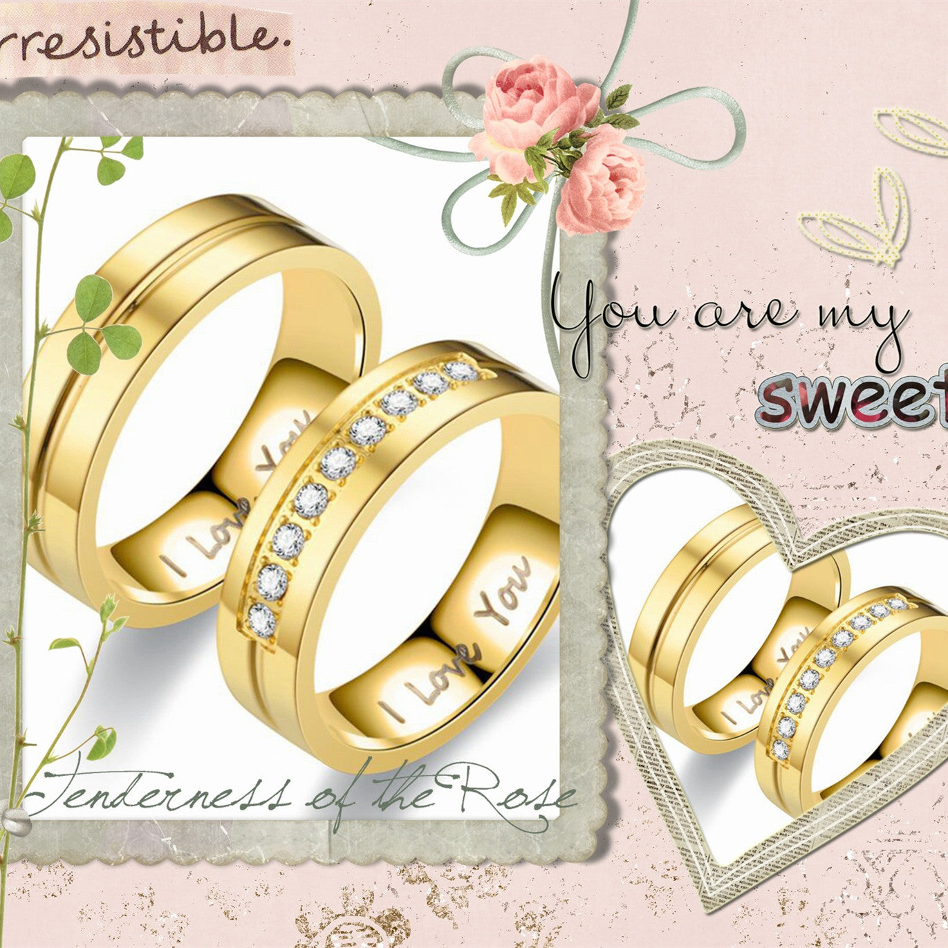 Titanium Steel Couple Ring I LOVE YOU Engagement – Gifts for Couples — 1