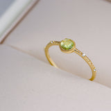 Round Peridot Simple Women's Ring – Gifts for Her — 3