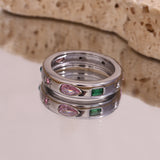 Water Drop Geometry Color Zircon Ring For Women – Gifts for Her — 17